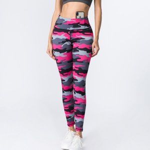 Active Pink and Black Camouflage Active Legging
